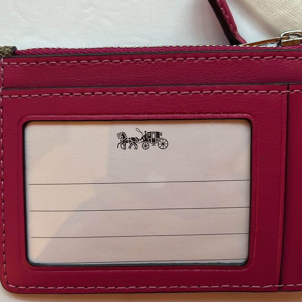 Coach Slim Id Signature Credit Card Wallet Nwot Gem